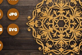 Intra απο ξύλο plywood 3mm-4mm πάχος 3D Floral Mandala για Cricut Δίασταση 30x30 cm INTRAFABR-98434322