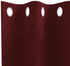 vidaXL Curtains Ένα οργανικό προϊόν με γαντζάκια 2 τμχ Μπορντό Βελούδο