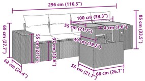 Σετ Καναπέ Κήπου 5 Τεμαχίων Μαύρο Συνθετικό Ρατάν με Μαξιλάρια - Μαύρο