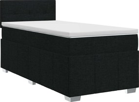 vidaXL Κρεβάτι box spring με στρώμα Μαύρο 80 x 200 cm Ύφασμα
