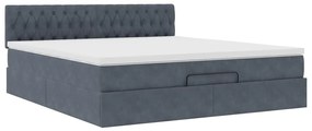 vidaXL Οθωμανικό κρεβάτι με στρώμα σκούρο γκρι 180x200cm Velvet