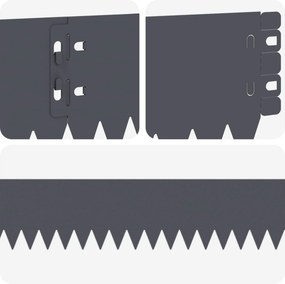 vidaXL Περίγραμμα γκαζόν 10 τμχ. 103 x 10 εκ Steel Ανθρακί