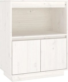 vidaXL Ντουλάπι Λευκό 60 x 34 x 75 εκ. από Μασίφ Ξύλο Πεύκου
