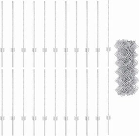 vidaXL Τεντώτο με στήριγμα Ασημί 0,8 x 25 m Ατσάλι