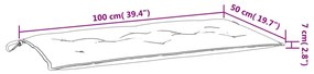 Μαξιλάρι Πάγκου Κήπου Γκρι 100x(50+50)x7 εκ. Ύφασμα Oxford 314993
