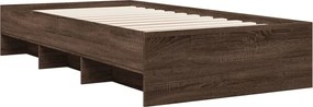 vidaXL Πλαίσιο Κρεβ. Χωρ. Στρώμα Καφέ Δρυς 90 x 190 εκ. Επεξ. Ξύλο