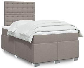 vidaXL Κρεβάτι Boxspring με Στρώμα Taupe 120x200 εκ. Υφασμάτινο