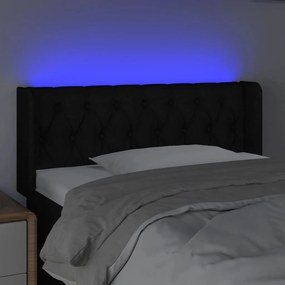 vidaXL Κεφαλάρι Κρεβατιού LED Μαύρο 93x16x78/88 εκ. Υφασμάτινο