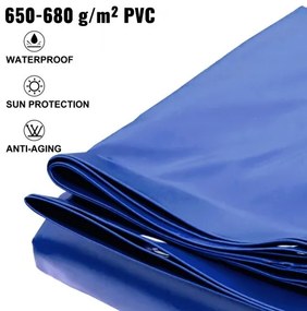 VEVOR Pool Safety Cover, 13x26 ft In-ground Pool Cover, Blue PVC Pool Covers, Rectangular Safety Pool Cover Winter Pool Cover Solid Safety Pool Cover for Swimming Pool Winter Protection Cover