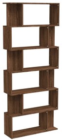 vidaXL Βιβλιοθήκη/Διαχωρ. Χώρου Καφέ Δρυς 80x24x192 εκ. Επεξεργ. Ξύλο