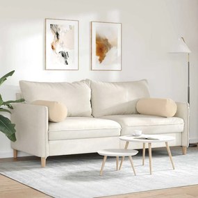 vidaXL Μαξιλάρια Στήριγμα 2 pcs Κρεμ Ø 25 x 70 cm Ύφασμα Μικροΐνας