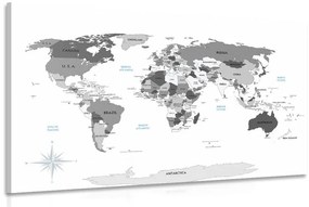 Εικόνα ασπρόμαυρου χάρτη με μπλε αντίθεση - 120x80