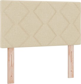 vidaXL Κρεβάτι box spring με στρώμα Κρεμ 80 x 200 cm Ύφασμα