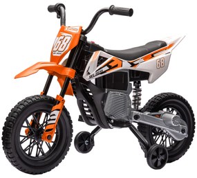 AIYAPLAY Ηλεκτρική Μοτοσικλέτα για Παιδιά, 12V Παιδική Μοτοσικλέτα με Μουσική, Παιδικό Όχημα με Βοηθητικούς Τροχούς, 3-6 ετών, Πορτοκαλί