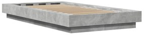 vidaXL Πλαίσιο Κρεβατιού Γκρι Σκυροδέματος 75 x 190 εκ. Επεξεργ. Ξύλο