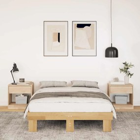 vidaXL Πλαίσιο κρεβατιού χωρίς στρώμα 120x200 cm μασίφ ξύλο δρυς