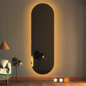 Stewehome Οβάλ Καθρέπτης με LED Φωτισμό 140x45x45 cm