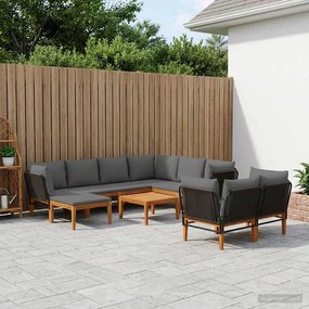 vidaXL 10 τμχ. Στερεό Acacia Ξύλο &amp; Σχοινί Φυσικό