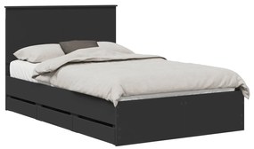 vidaXL Σκελετός Κρεβατιού Μαύρο 120 x 200 cm Μηχανήματος Ξύλο