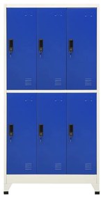 Φοριαμός Γκρι και Μπλε 90 x 45 x 180 εκ. Ατσάλινος - Γκρι