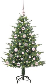 vidaXL Τεχνητό Χριστουγεννιάτικο Δέντρο με Φώτα και Σετ Μπάλες 120 cm