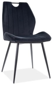 80-1443 Επενδυμένη καρέκλα Arco 51x51x91 μαύρος σκελετός/μαύρο βελούδο bluvel 19 DIOMMI ARCOVCC, 1 Τεμάχιο