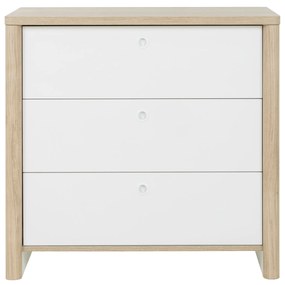 Insi Matis συρταριέρα με 3 συρτάρια 84x45x80εκ. Natural Chestnut / Λευκό  0201.GM11