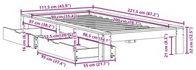 ΣΚΕΛΕΤΟΣ ΚΡΕΒ. ΧΩΡΙΣ ΣΤΡΩΜΑ ΚΑΦΕ ΚΕΡΙΟΥ 90X200 ΕΚ ΜΑΣΙΦ ΠΕΥΚΟ 3309010