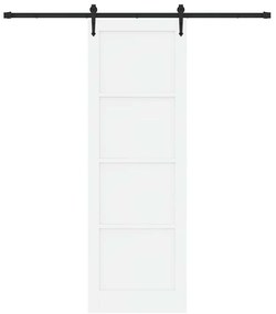 vidaXL Συρόμενη Πόρτα Χειροκίνητος Λευκό 78 x 232 cm Μασίφ ξύλο πεύκου
