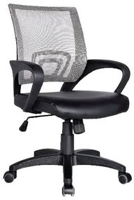 BF2101 Πολυθρόνα-Pro Γραφείου με Ανάκλιση, Γκρι Mesh - Μαύρο PU 57x56x84/94cm ΕΟ254,10