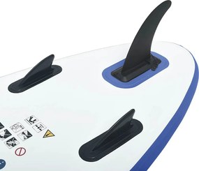 vidaXL Σετ Σανίδας Stand Up Paddle / Surf Φουσκωτό Μπλε και Λευκό
