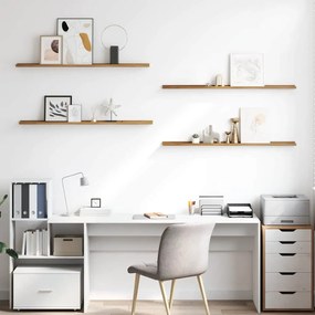 vidaXL Ράφι Τοίχου 4 pcs Καφέ 115 x 9 x 3 cm Επεξεργασμένο ξύλο