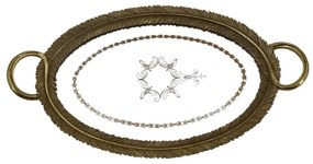 Δίσκος Διακοσμητικός XL19337116 53x25,6cm Gold Oriana Ferelli Πολυρεσίνη