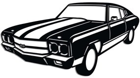 Διακοσμητικό Τοίχου Vintage Chevrolet SS Muscle 891TNL3420 60x32cm Black Wallity Μέταλλο
