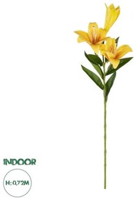 Artificial Garden YELLOW LILY BRANCH 21311 Τεχνητό Διακοσμητικό Κλαδί Κίτρινο Κρίνο Y72cm Globostar-21311-Κίτρινο 21311