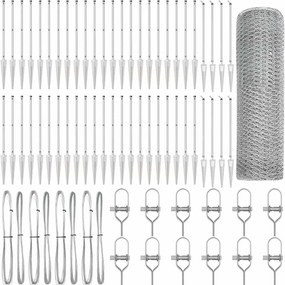 vidaXL Στύλος Περιφράξεων Ασημί 100 x 0,4 μ (13 mm πλέγμα) Ατσάλι