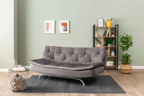 Τριθέσιος Καναπές Κρεβάτι Γκρι NUSIL 63x185x82