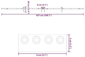 Μηχανισμός Συρόμενης Μεσόπορτας Μαύρος 427 εκ. Ατσάλινος 3295782