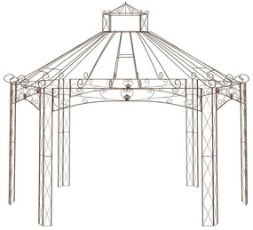 vidaXL Κιόσκι Κήπου Αντικέ Καφέ 558 x 350 x 408 εκ. Σιδερένιο