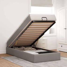 vidaXL Οθωμανικό κρεβάτι με στρώμα Taupe 90x200cm ύφασμα