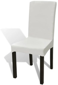 vidaXL Κάλυμμα Καρέκλας Ελαστικό Ίσιο 4 τεμ. Κρεμ