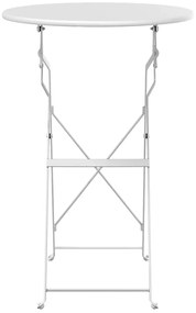 vidaXL Τραπέζι Bistro Λευκό Ø 50 x 71 εκ. Ατσάλι με Πούδρα