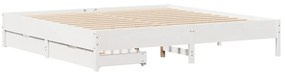 vidaXL Σκελετός Κρεβ. Χωρίς Στρώμα Λευκό 180x200 εκ Μασίφ Πεύκο
