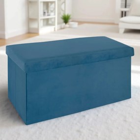 Ταμπουρέ Με Αποθηκευτικό Χώρο (76x38x38) A-S Tess Velvet Blue 156910A
