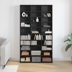 vidaXL Ντουλάπι CD Μαύρο Δρυς 101x23x177,5 εκ από Συνθετικό Ξύλο