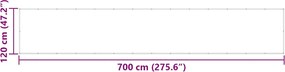 vidaXL Σήτα Μπαλκονιού Τερακότα 120x700 εκ. 100% Πολυεστέρας Oxford