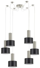 Φωτιστικό Οροφής  SE21-NM-4-NM6-MS1 ADEPT TUBE Nickel Matt Pendant Black Metal Shade+ - 51W - 100W - 77-8450