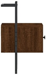 vidaXL Κομοδίνα Επιτοίχια 2 τεμ. Καφέ Δρυς 35x30x51 εκ. Επεξ. Ξύλο