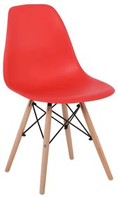 ART Wood Καρέκλα Τραπεζαρίας - Κουζίνας, Πόδια Οξιά, Κάθισμα PP Κόκκινο - 1 Step K/D  46x52x82cm [-Κόκκινο-] [-Ξύλο/PP - PC - ABS-] ΕΜ123,6W
