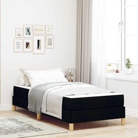 vidaXL Κρεβάτι με ελατήρια Μαύρο, Καφέ 90 x 200 cm